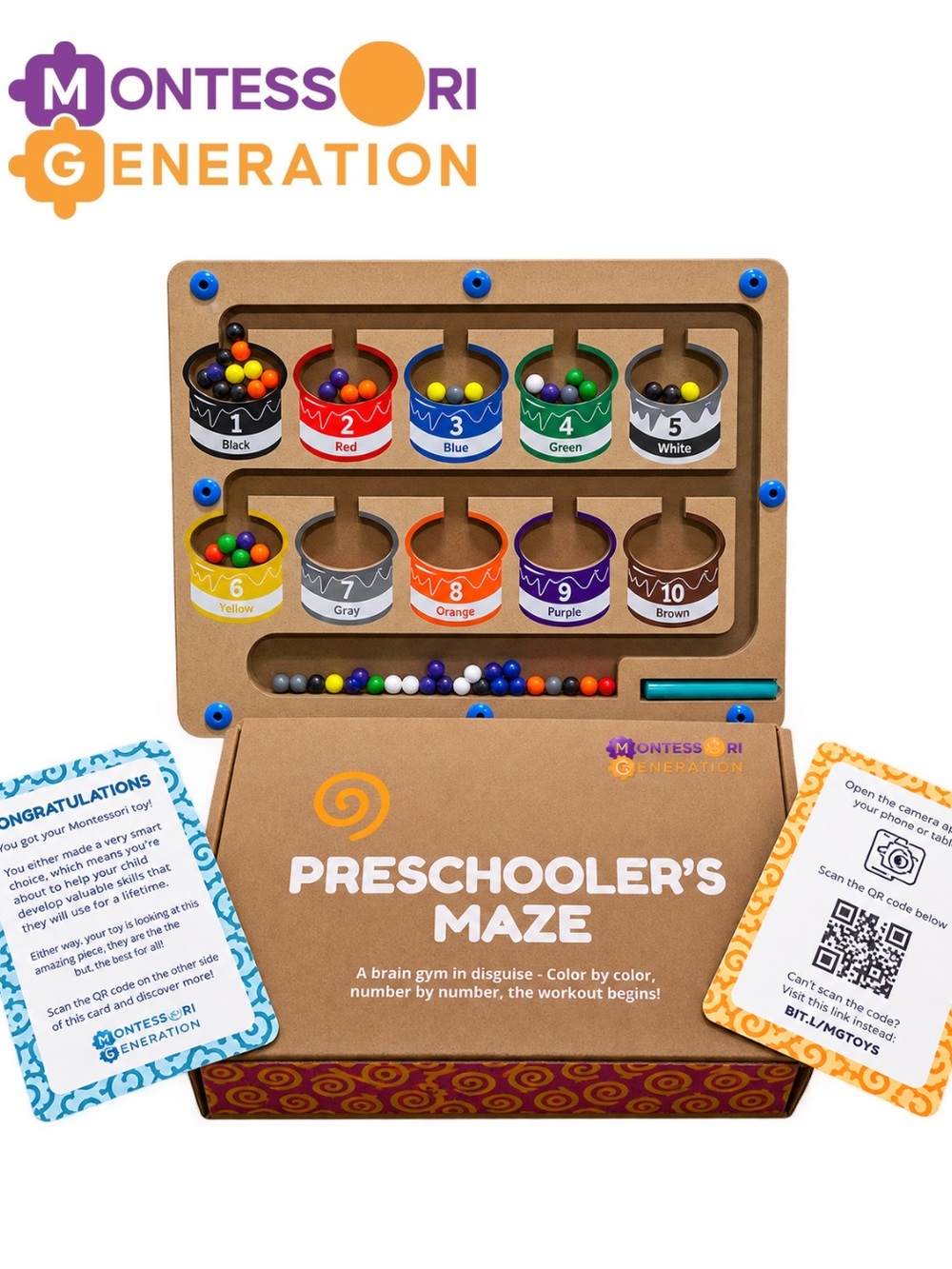 Magnetic Maze •
Montessori Generation • Preschool Learning Bead Board